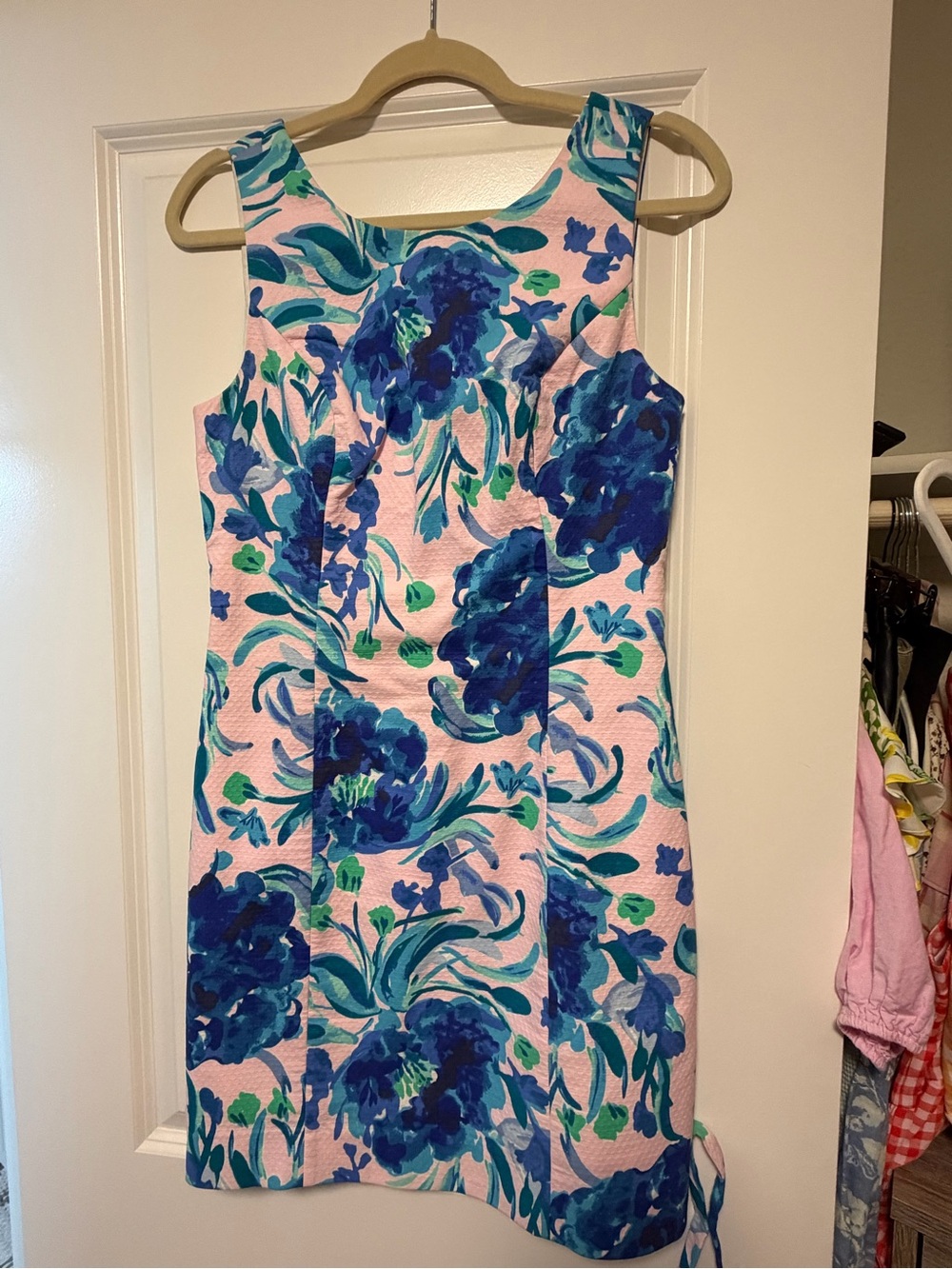 Lilly Pulitzer Pink Dress with Blue & Green Floral Print